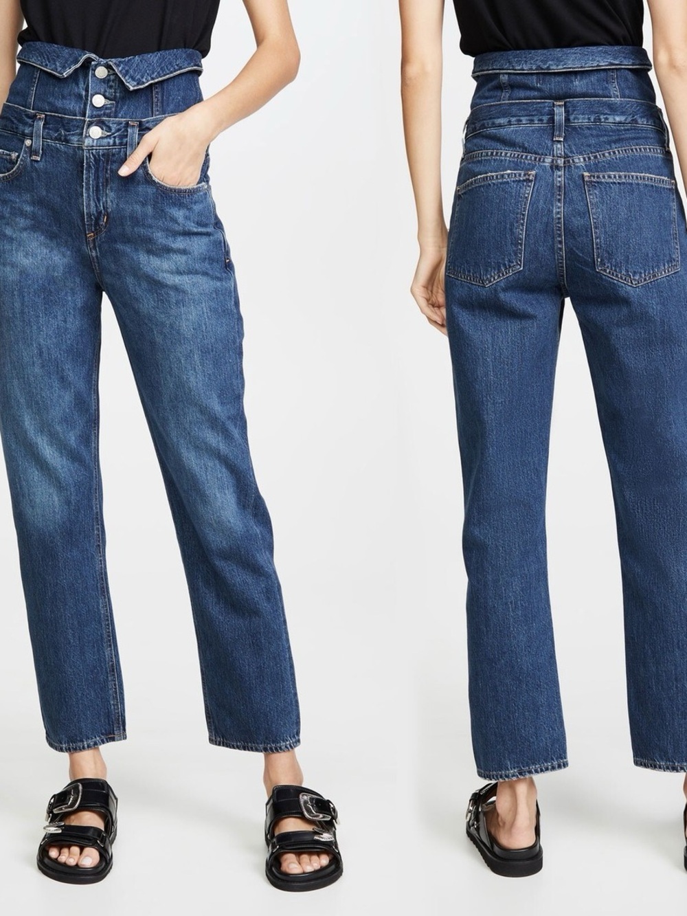 AGOLDE Vanna Corset High Rise Straight Jeans Desolate Medium Wash Size 27
